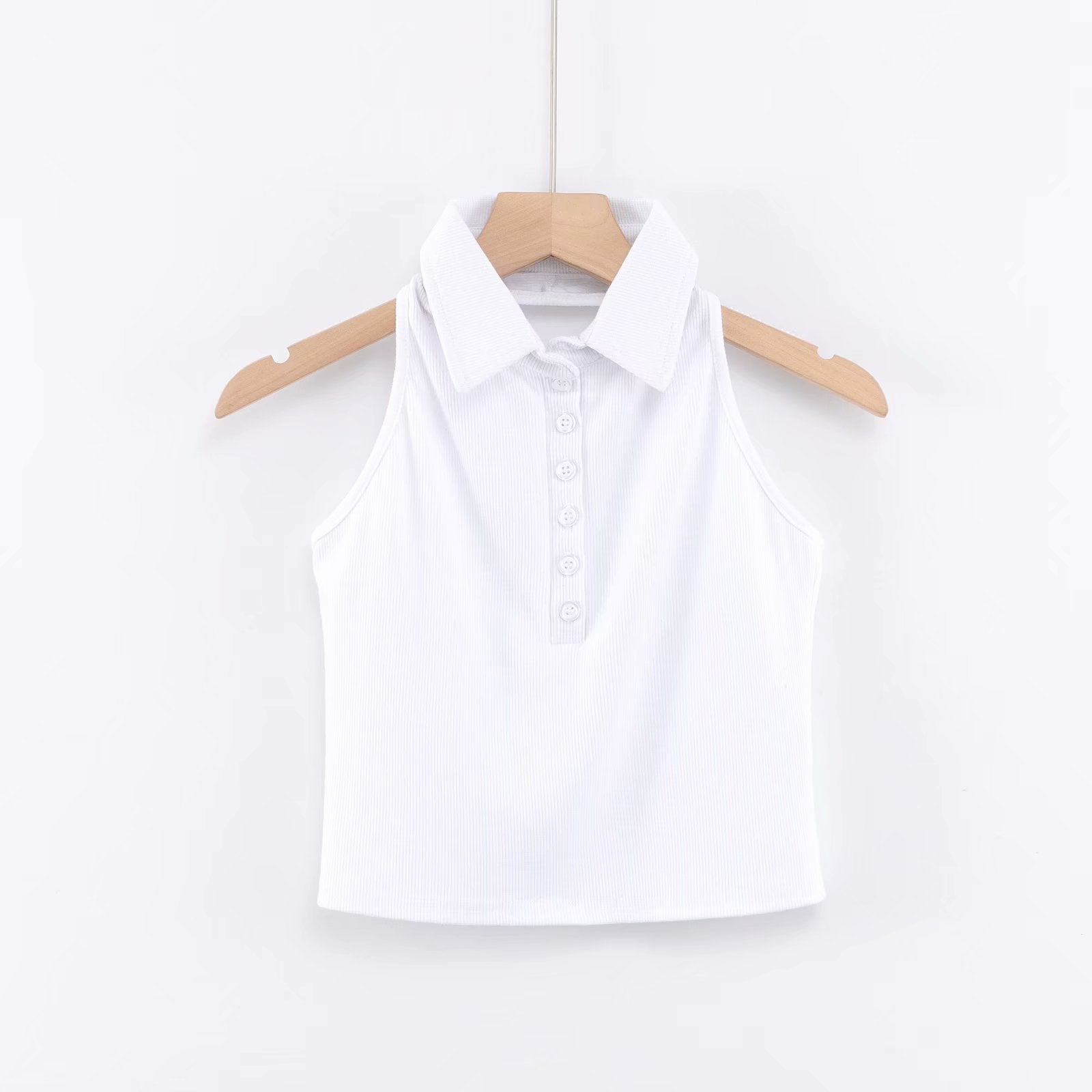Lapel Neck Neck Bare Back Slim Short Style Button Jacket Vest
