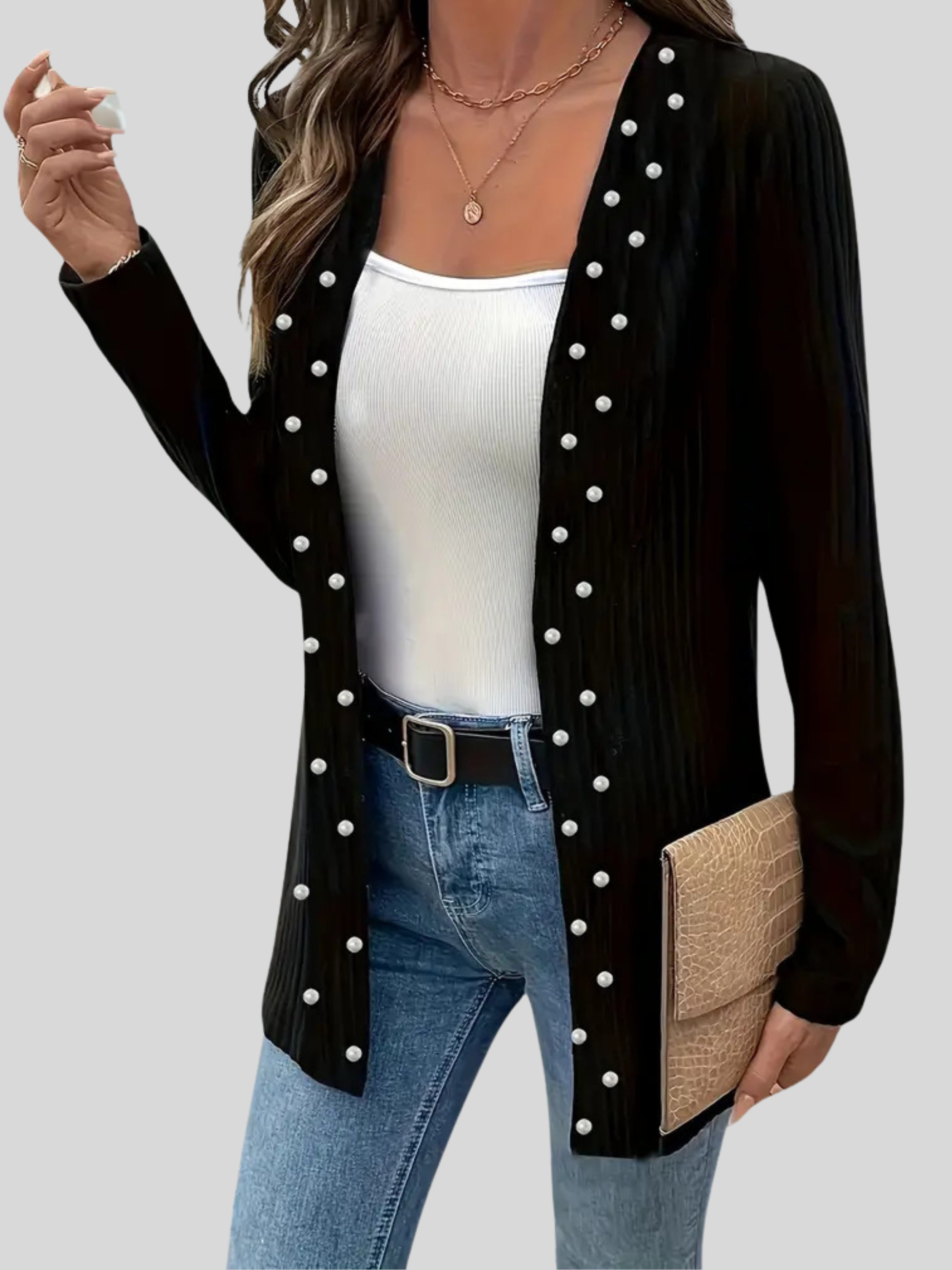 Beaded Knitted Coat Jacket