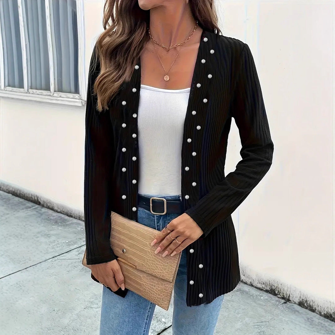 Beaded Knitted Coat Jacket